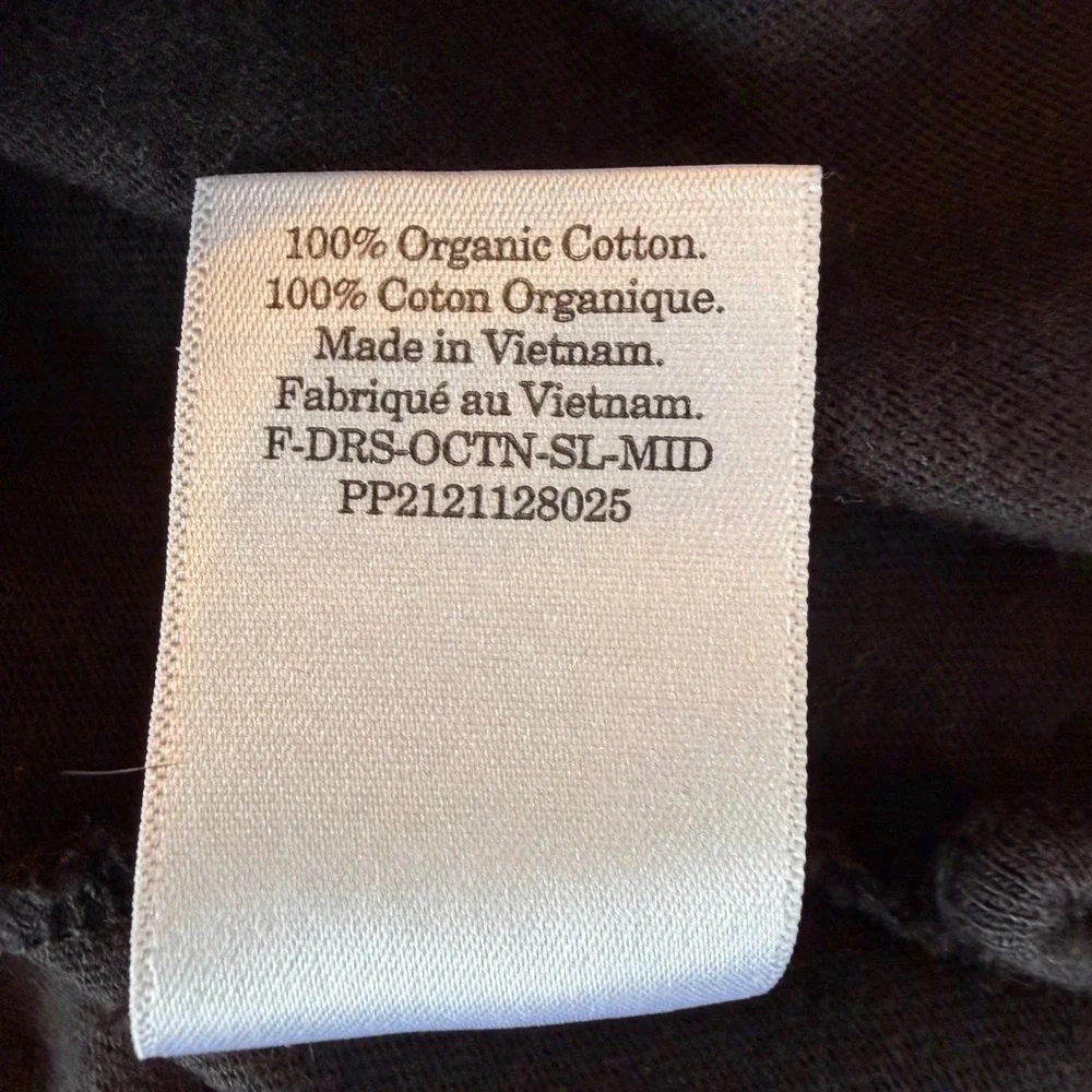 Everlane The Weekend Tank Dress Size L Black 100% Organic Cotton Midi Sleeveless